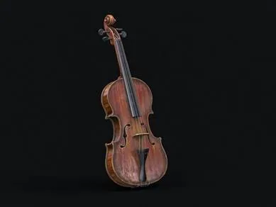 A violin with a figured maple back, ebony fingerboard and taut strings